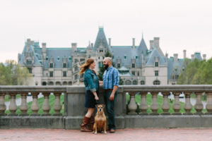 Eileen + Eser in front of the Biltmore house