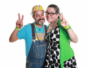 Two people taking a photo at Asheville Photo Booth Rental