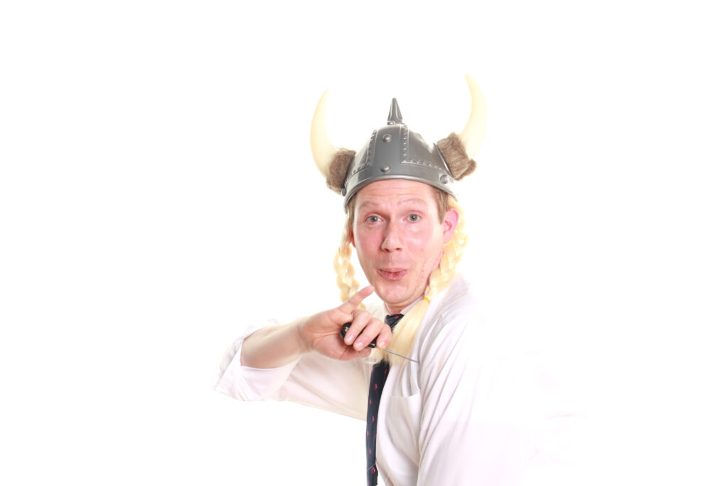Slow Motion Photo Booth with one guy in a viking hat
