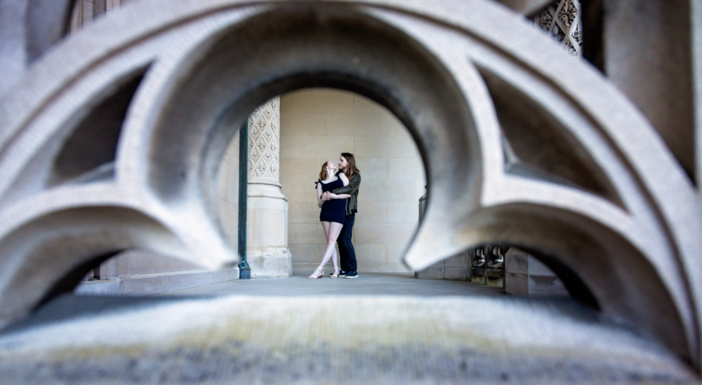 architectural engagement photos at Biltmore Estate in Asheville