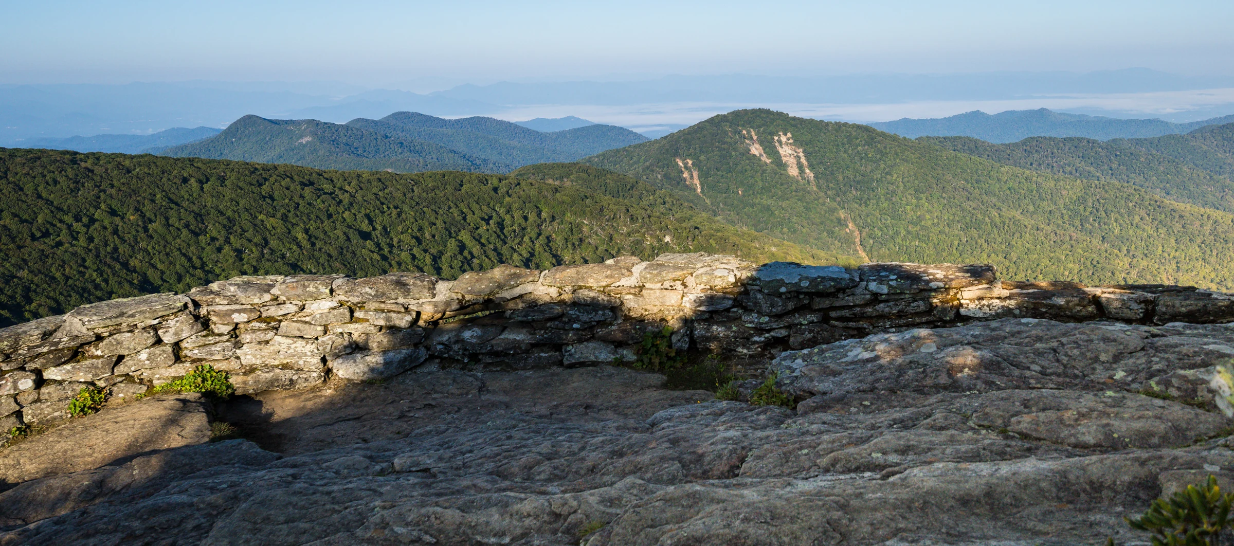 Mountain ridges to the south seen from the lower overlook on Craggy Pinnacle