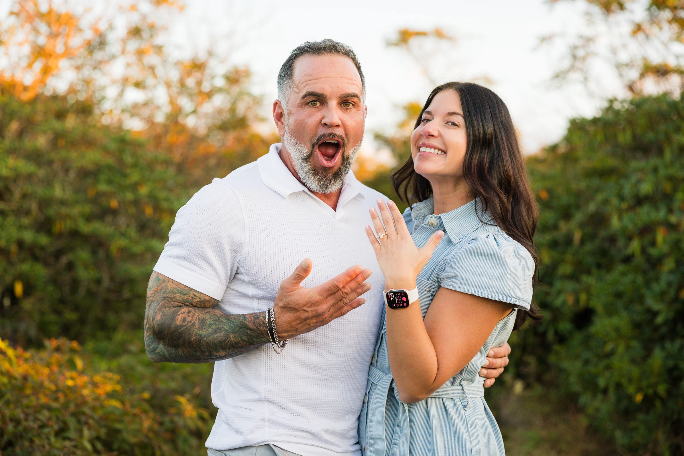 Jaci reacts to the engagement ring moments after the proposal on Craggy Pinnacle